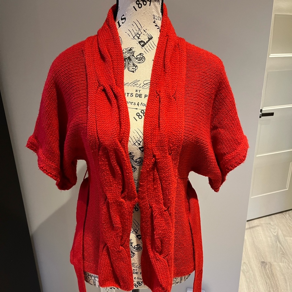 Lili Red Short-Sleeve Sweater
